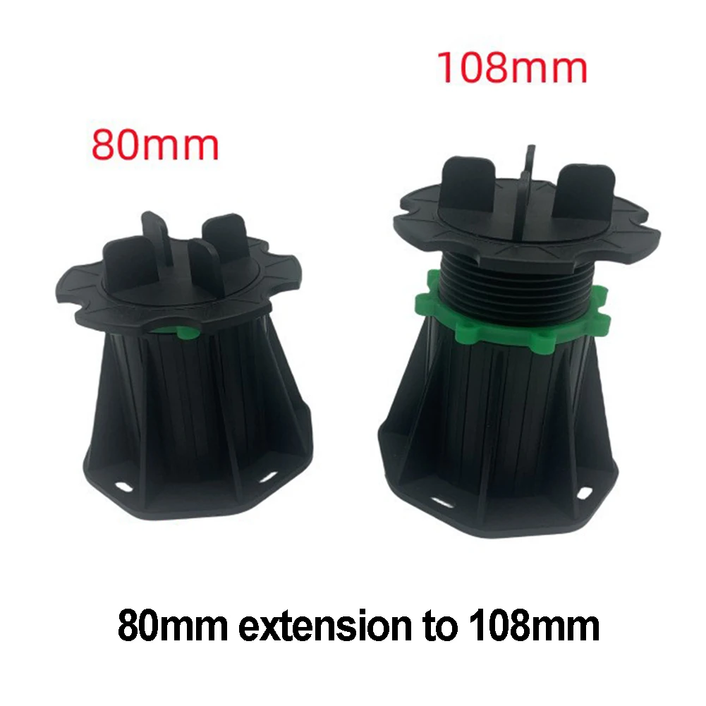 Solución de nivelación, soportes de Pedestal ajustables para nivelación de suelo, espacio de pavimentación de 3mm y 3mm, altura ajustable de 80-108mm