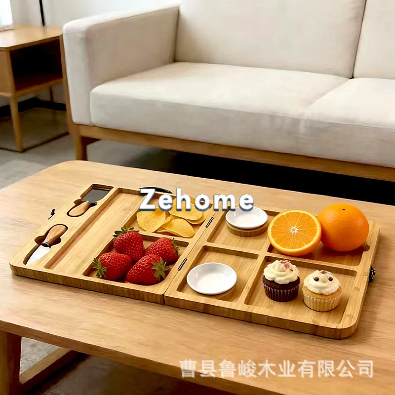 Foldable Portable Cheese Board, Fruit Bread Butter Deli Cutting Board Snack Platter