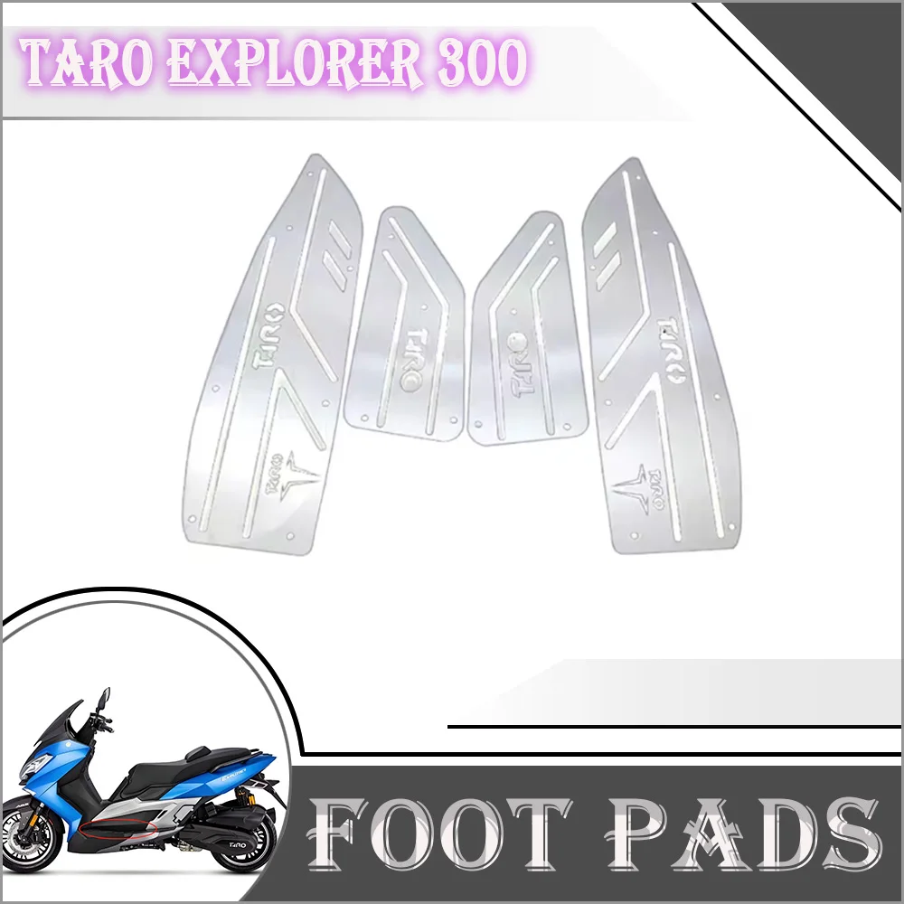 

Motorcycle For TARO Explorer 300 Modified Pedals Stainless Steel Foot Pads Scooter Pedals Brushed Foot Steel Plates