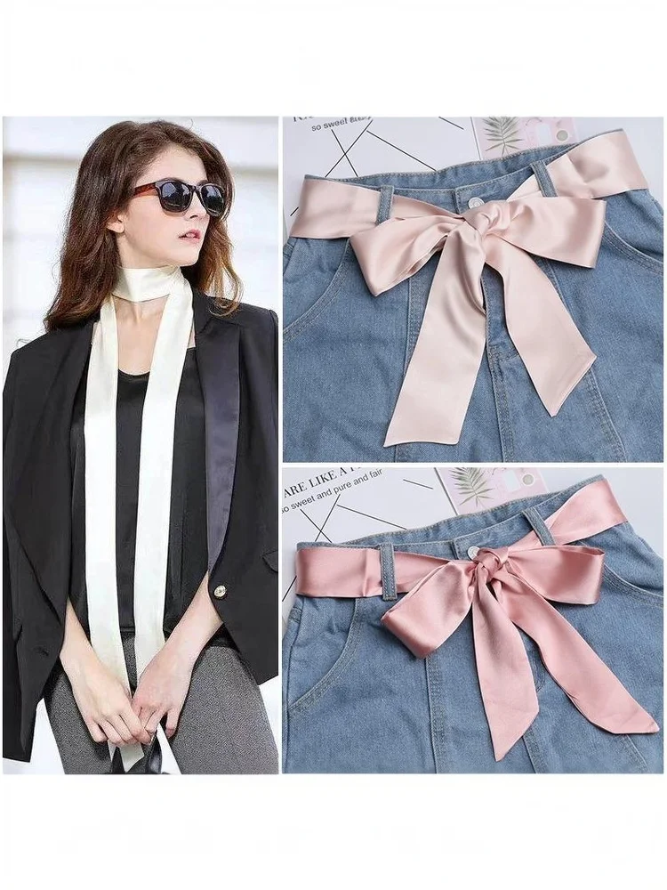 Mode couleur unie Extra Long large ruban ceinture jupe jean ceinture robe de demoiselle d'honneur mariée robe de mariée décor