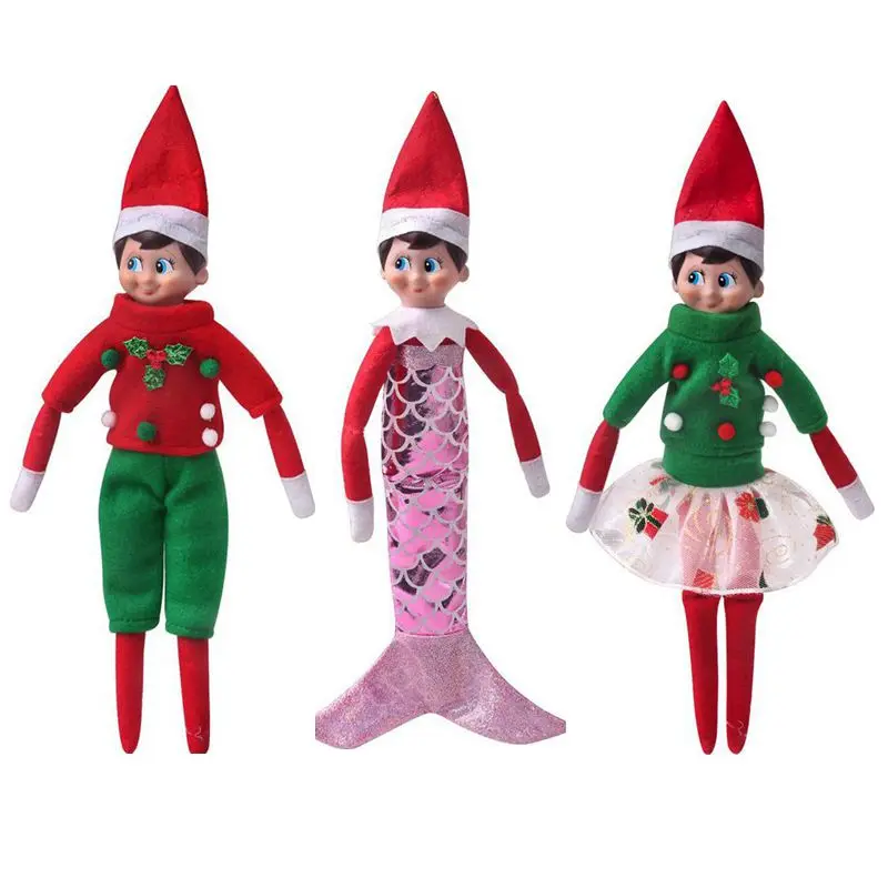 Kawaii Items Fashion Doll Tops Pants Christmas For Elf Doll  Mermaid Dresses Kids Toys For Elf  Figures Red Book Dolls DIY Game