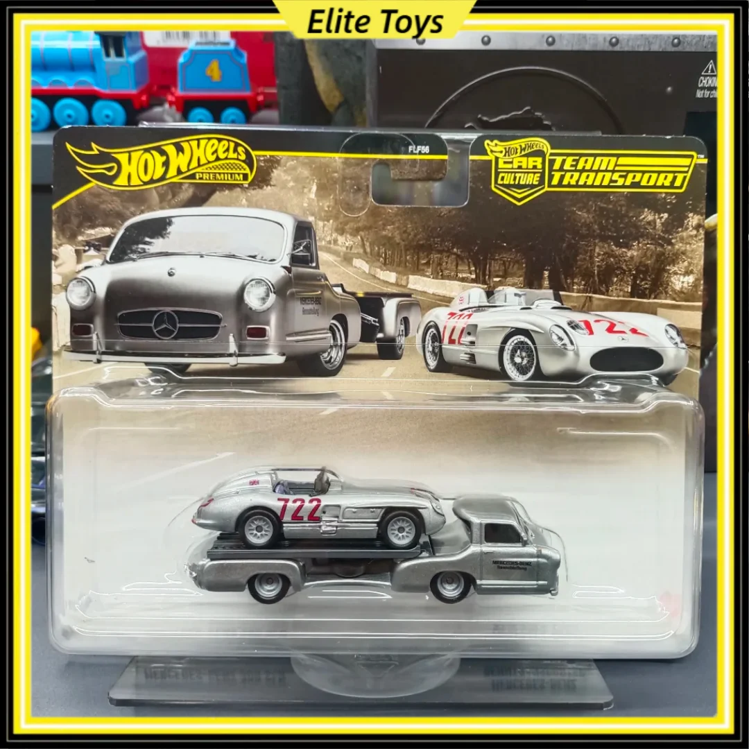 

Hot Wheels Premium Team Transport Mercedes-Benz 300slr Renntransporter 1:64 Diecast Retro Car Models Collectible Vehicle Toys