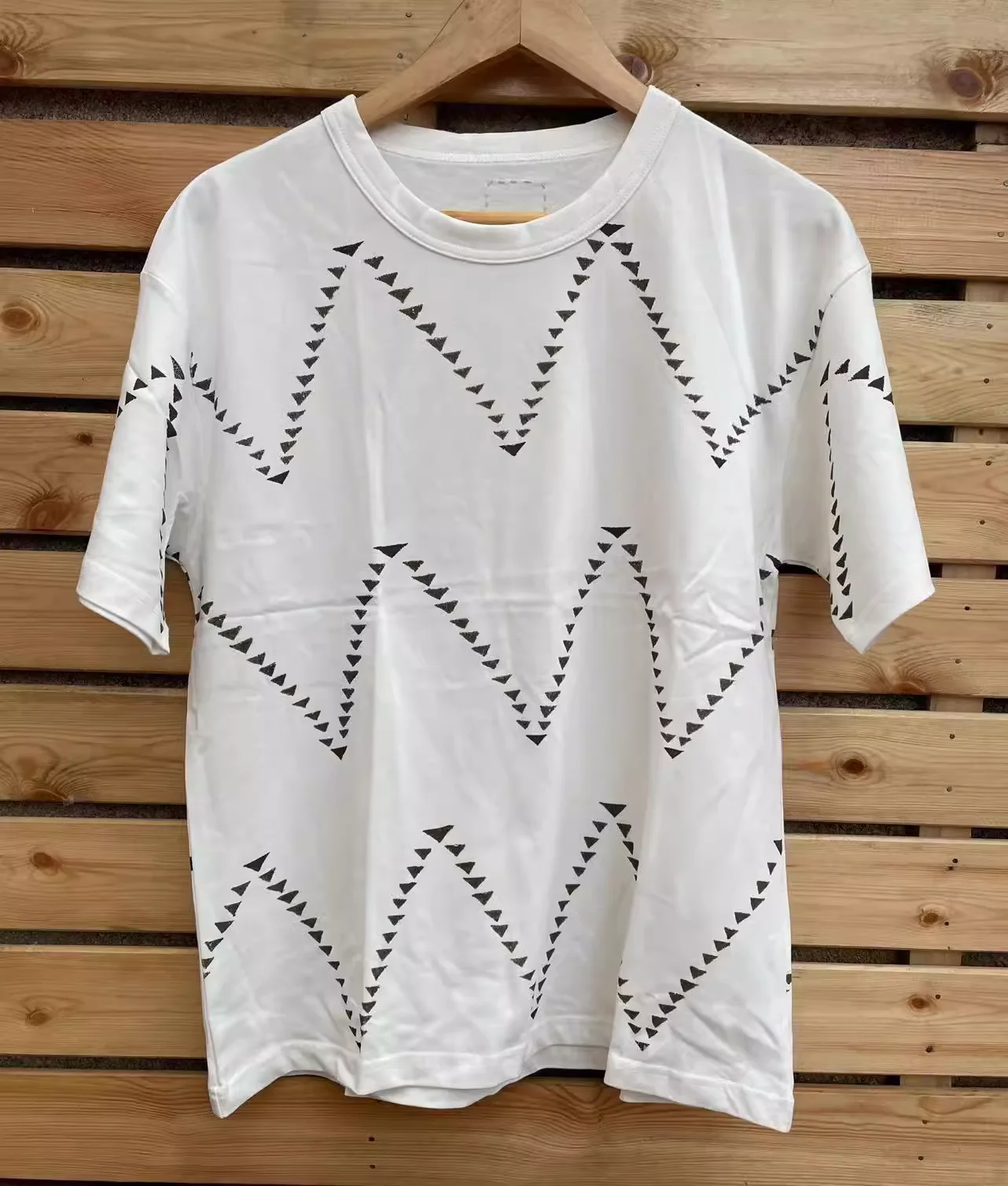 

men's VISVIM KOFU 18AW JUMBO TEE (ALL-OVER) hand-painted triangle short-sleeved Tang Cao