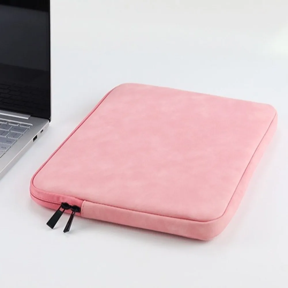 ポータブルソリッドカラーラップトップスリーブバッグジッパーPUレザーラップトップケース11インチ耐衝撃ノートブックポーチノートブックストレージ