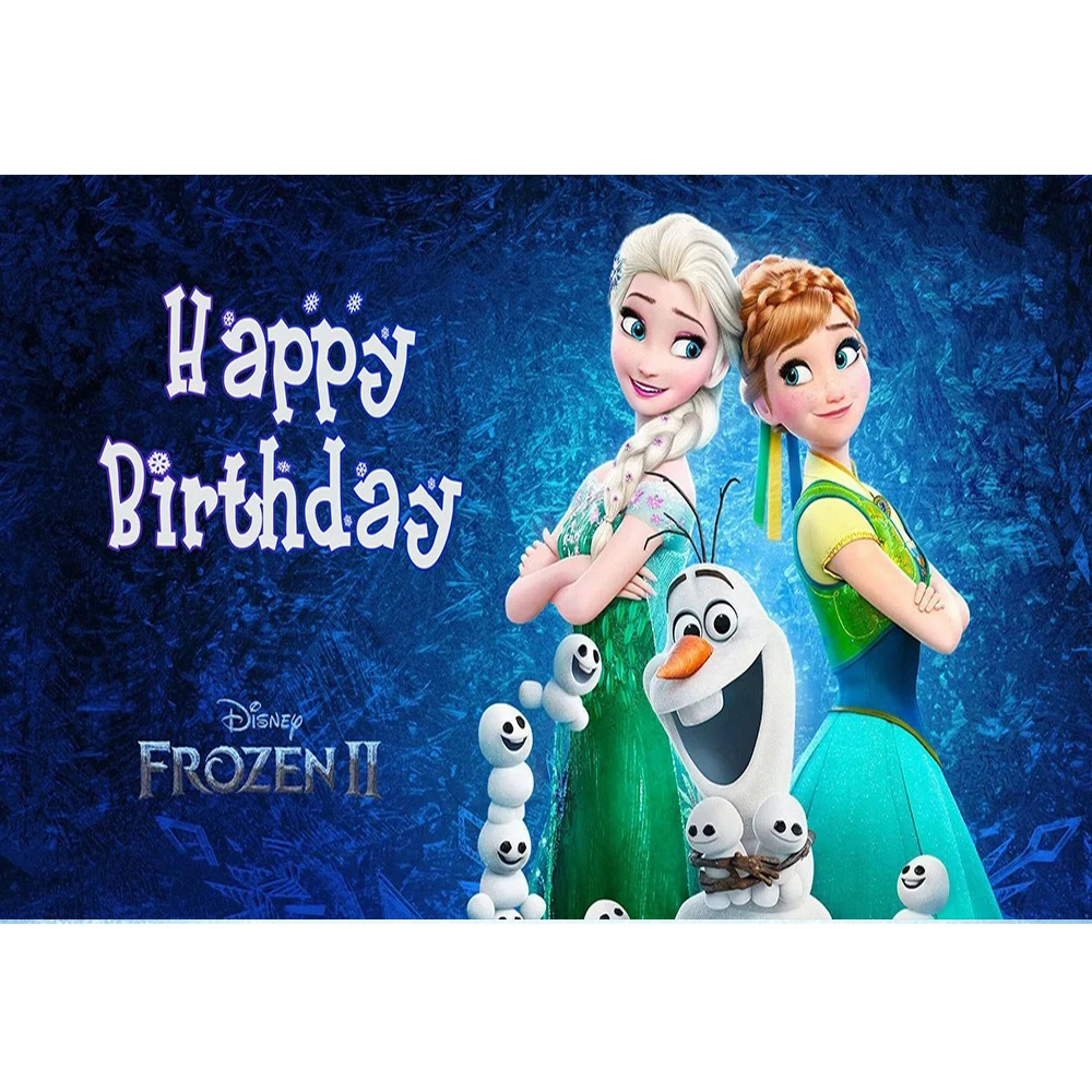 Frozen Elsa Princess Birthday Party Backdrop Custom Decorate Girl Winter Baby Shower Ice Snow Castle Wallpaper Photo Background