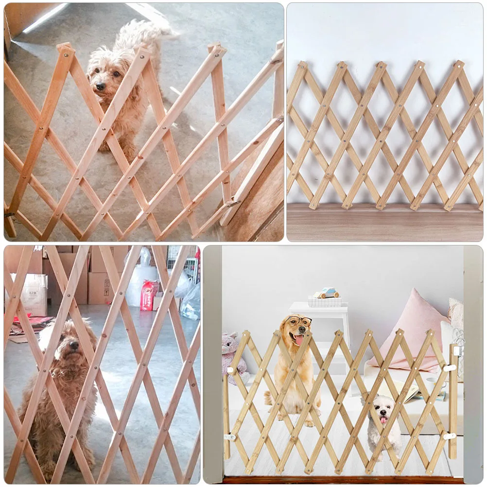 

Wooden Pet Gate For Doorway Stair Safety Durable Dog Barrier Fence Indoor Pet Enclosure Retractable Safety Gate