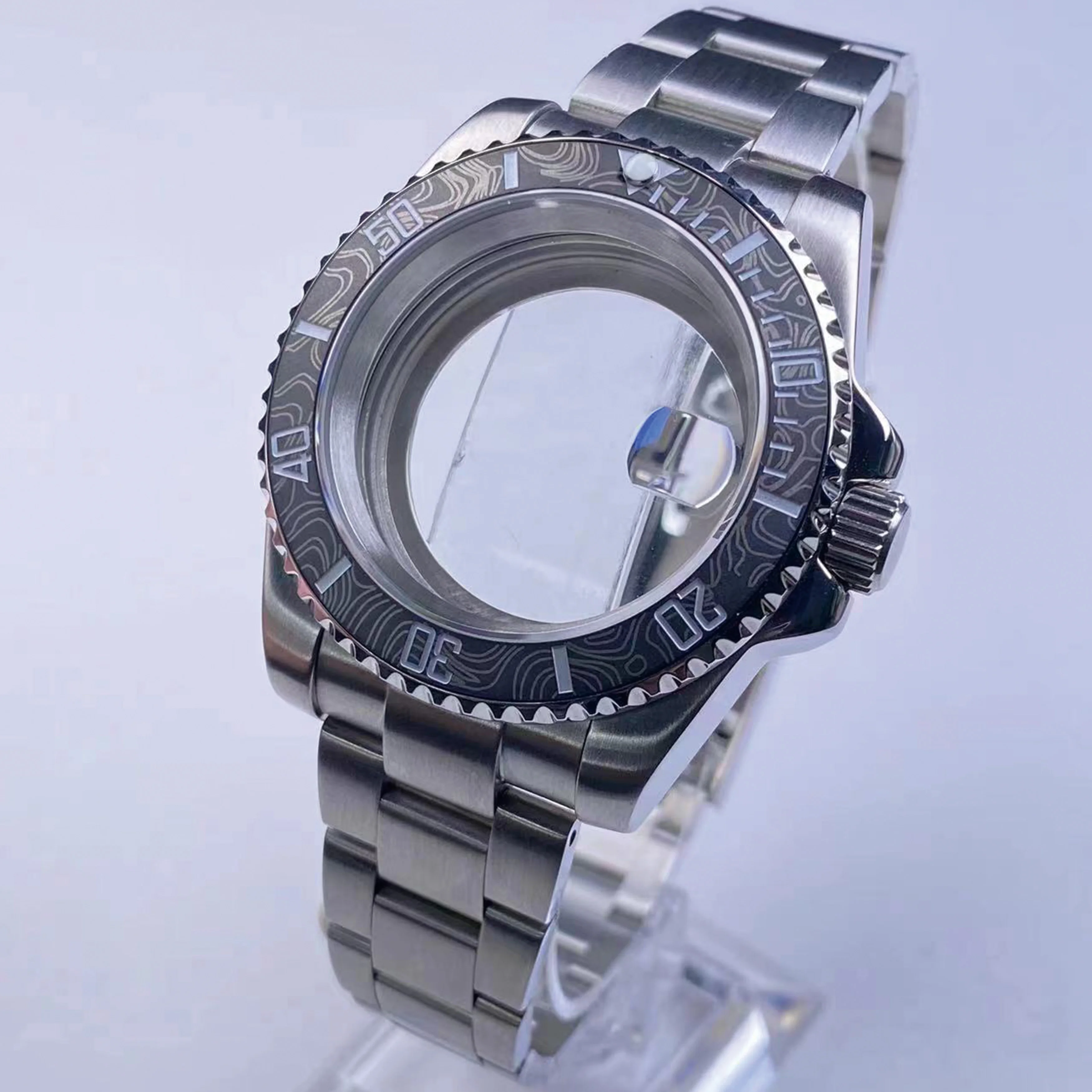 NH35/NH36 Movements Compatible  40mm Stainless Steel Watch Case Sapphire Glass 120-Click Bezel Sub/GMT Bracelet High-Quality