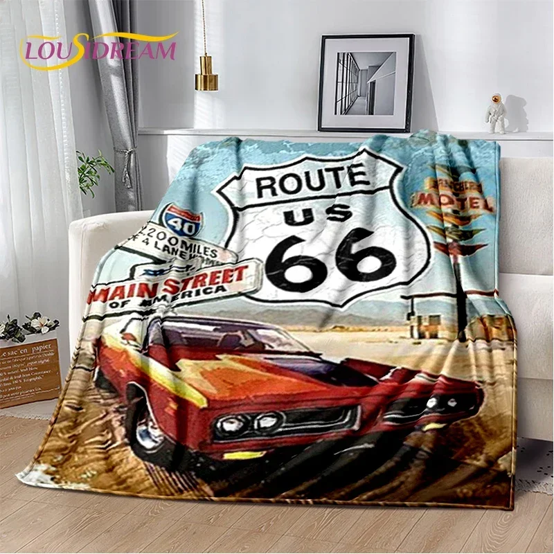 

Mãe Estrada Retro America Historic Route 66,Mother Road Blanket,Soft Throw Blanket for Home Bedroom Bed Sofa Picnic Child Gift