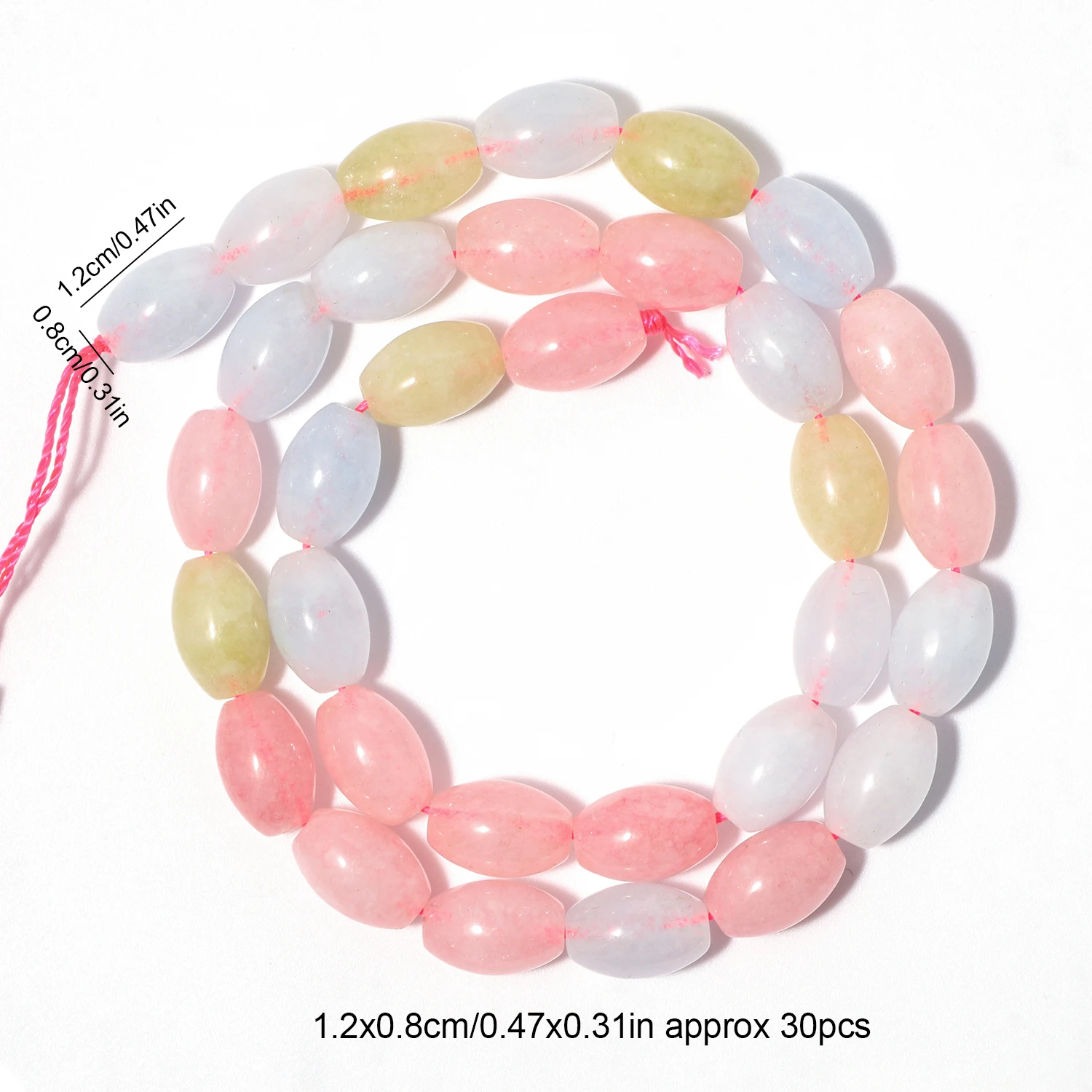 8X12Mm Ovale Vorm Jade Kralen Rijst Toermalijn Amazoniet Morganiet Steen Losse Kralen Voor Sieraden Maken Diy Bedels Armband