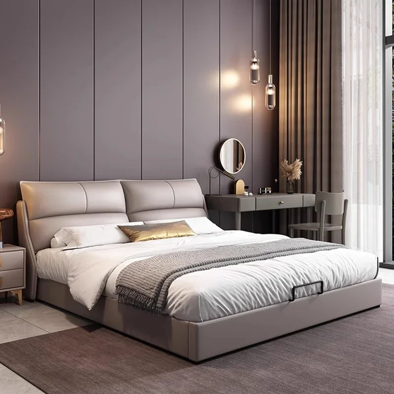 

Princess Leather Bed Portable Sleeping Platform Travel Sun Bed Queen Modern Girls Design Bedroom Cama Lounge Suite Furniture