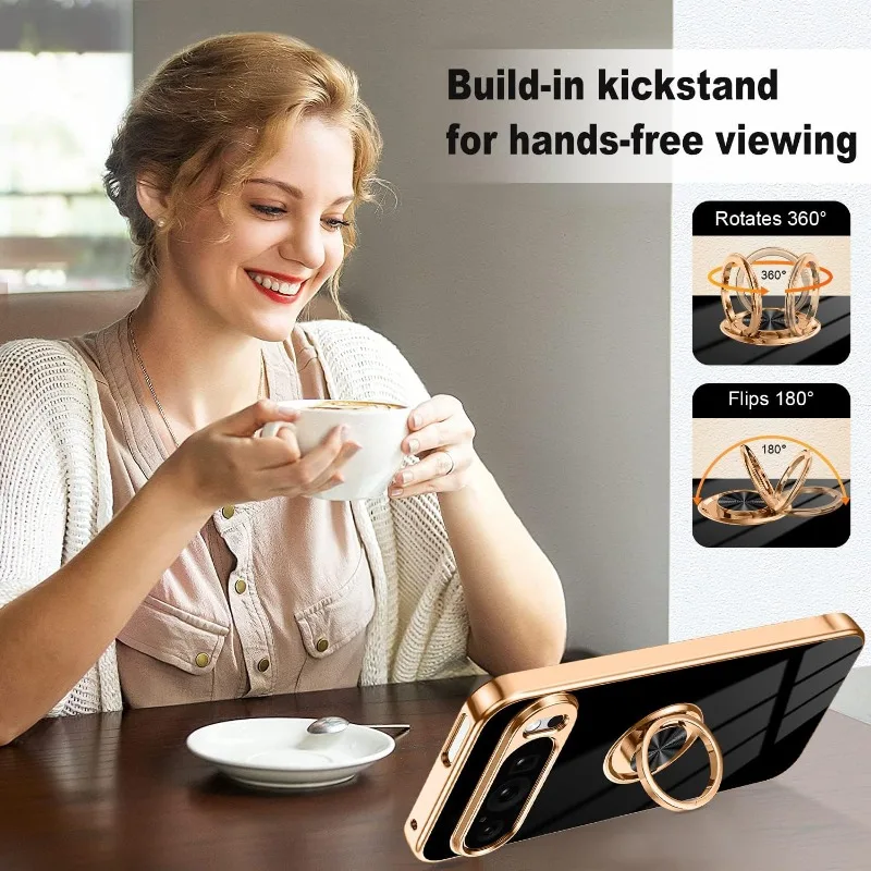 غطاء هاتف أنيق ناعم من مادة البولي يوريثان الحراري مطلي بالذهب لهاتف جوجل بيكسل 10 9 8 Pro XL حافظة حماية مغناطيسية للسيارة بلون واحد