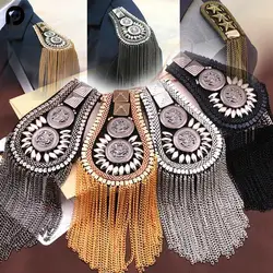 1pc Tassel Handmade Shoulder Jewelry Tassel Rhinestones Epaulettes Clothing Accessories Brooch Epaulet Shoulder Brooches