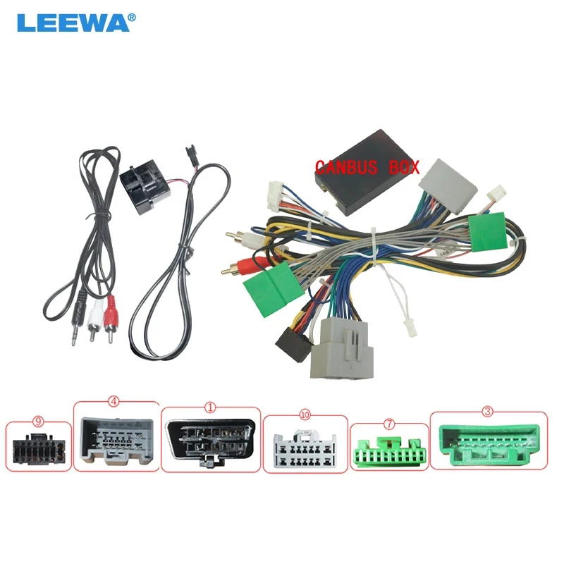 LEEWA Car 16pin Android Radio Stereo Wiring Harness Cable With Canbus Box For Landrover Freelander 2 (2006-2012) #CA7346