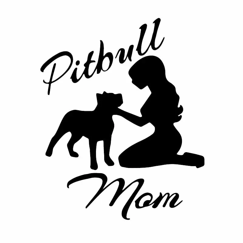 

Car Stickers Pitbull Mother Car Stickers Pittie Mother PVC Car Decoration Accessories Decals Creative Black/white,14cm*11cm