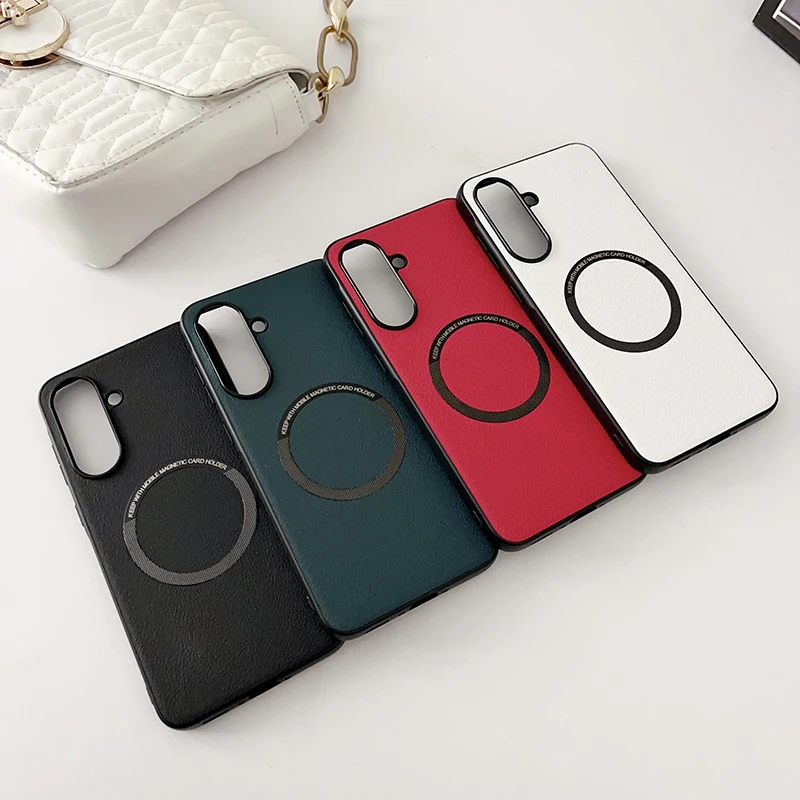 

Funda For OnePlus 12 Case Magnetic PU Leather + TPU Protective Back Wireless Charging Cover for One Plus 12 ケース