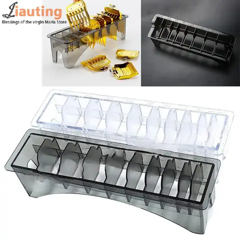 8/10Grid Universal Hair Clipper Guards Stand Case Holder Transparent Hair Clipper Limit Comb Holder For Hair Cutting Guide Comb