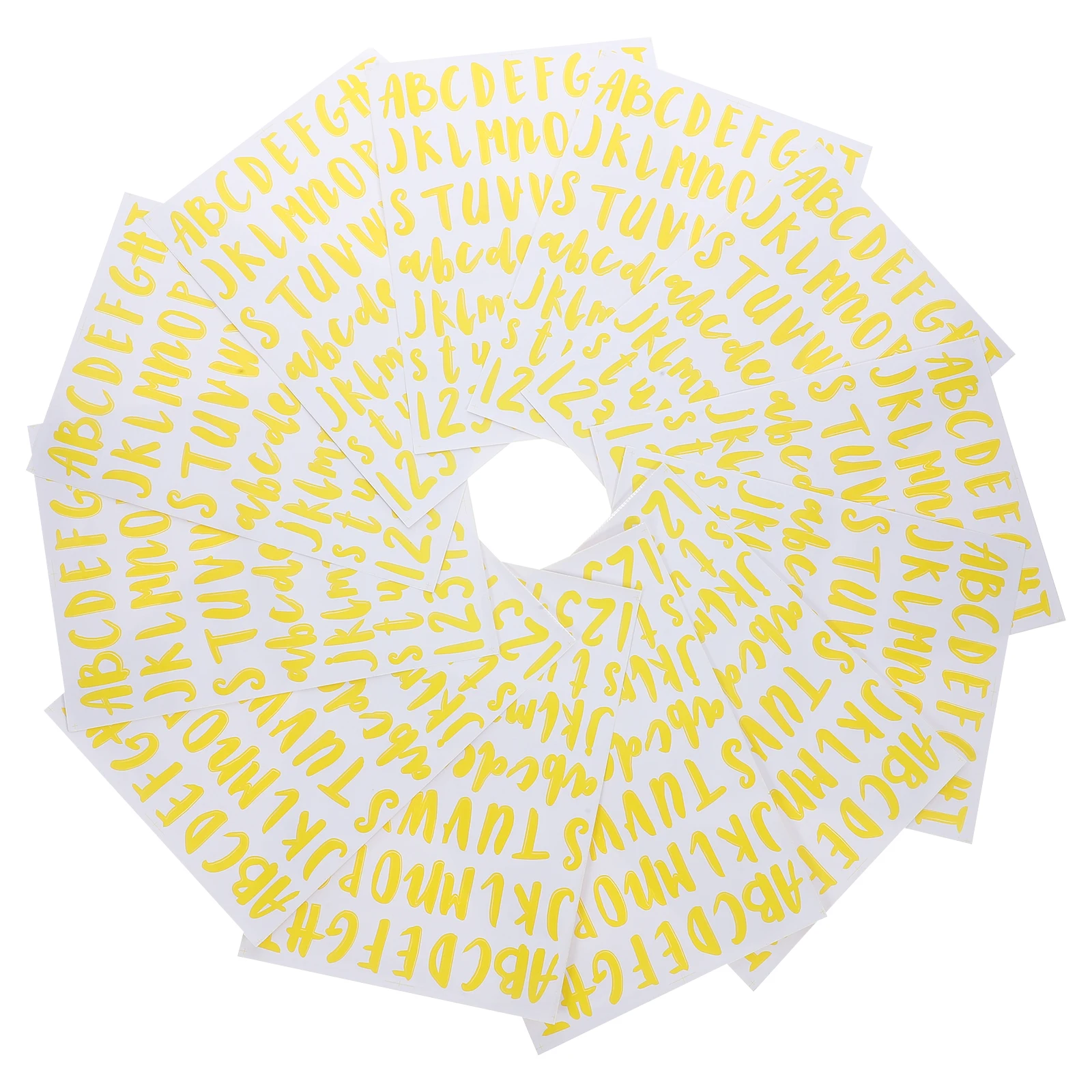 

12 Sheets Alphanumeric Label Scrapbook Alphabet Sticker Letter Stickers Numbers Decorate Self Adhesive Pvc Diy Letters Colorful