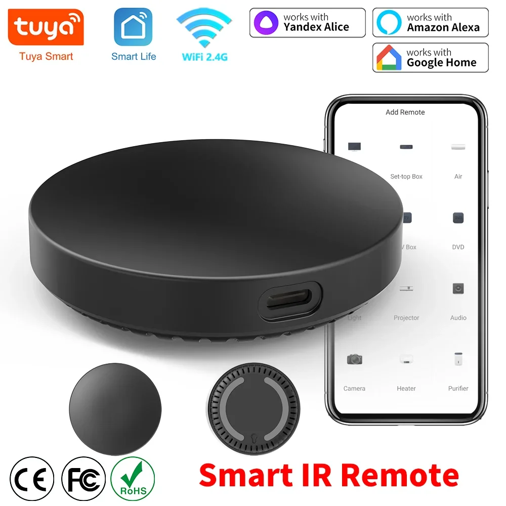 Tuya WiFi IR Remote For Smart Home for Air Conditioning TV Universal Infrared Remote Control Works with Google Home,Alexa