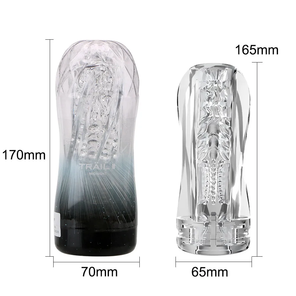 17cm Male Masturbator Transparent Jelly Vaginal For Men Penis Pump Cock Exerciser Glans Sucking Artificial Pussy Sex Toys Erotic