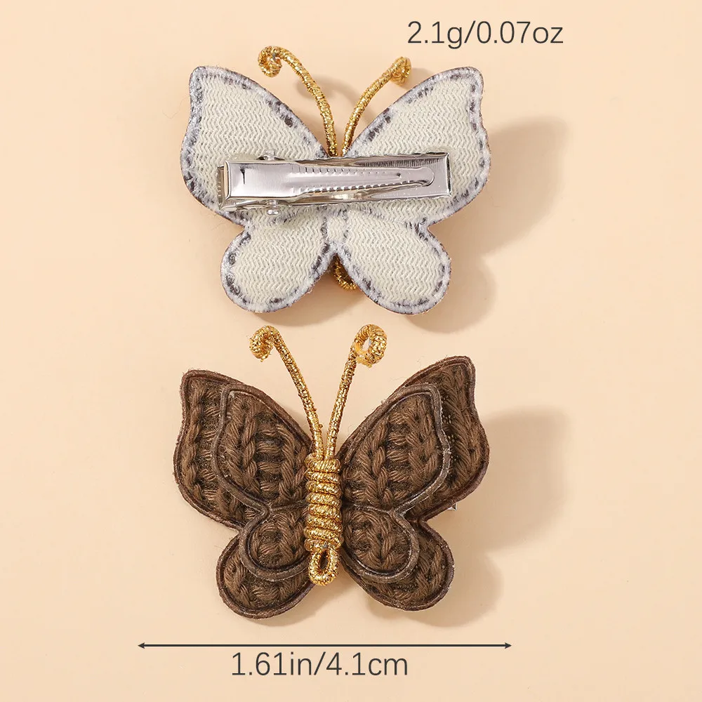 10 قطعة فراشة صغيرة لطيف محبوك مقاطع الشعر الكروشيه لطفلة اليدوية القبعات الصوف مضفر دبابيس الشعر إكسسوارات الشعر #3