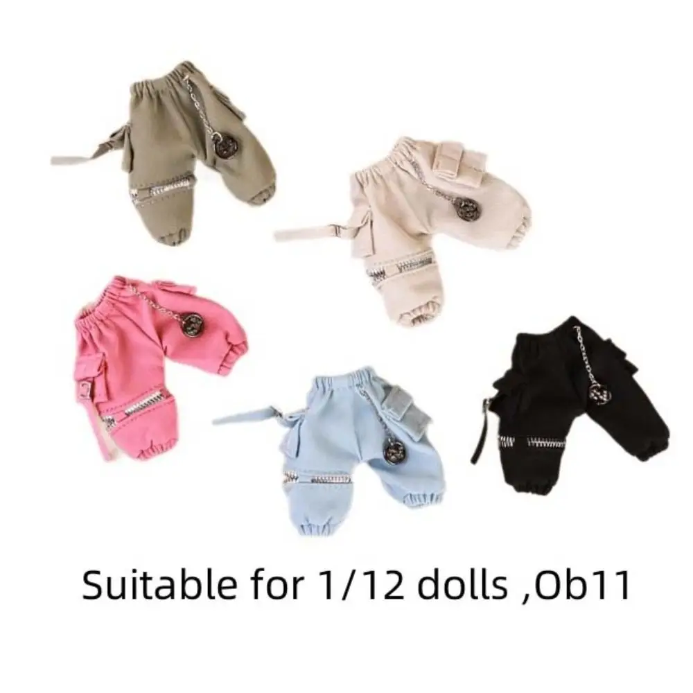 مع جيوب OB11 بنطلون يوميا عادية دمية الزي دمية البضائع السراويل اليدوية مرونة الخصر Obitsu 11 الملابس إكسسوارات دمي