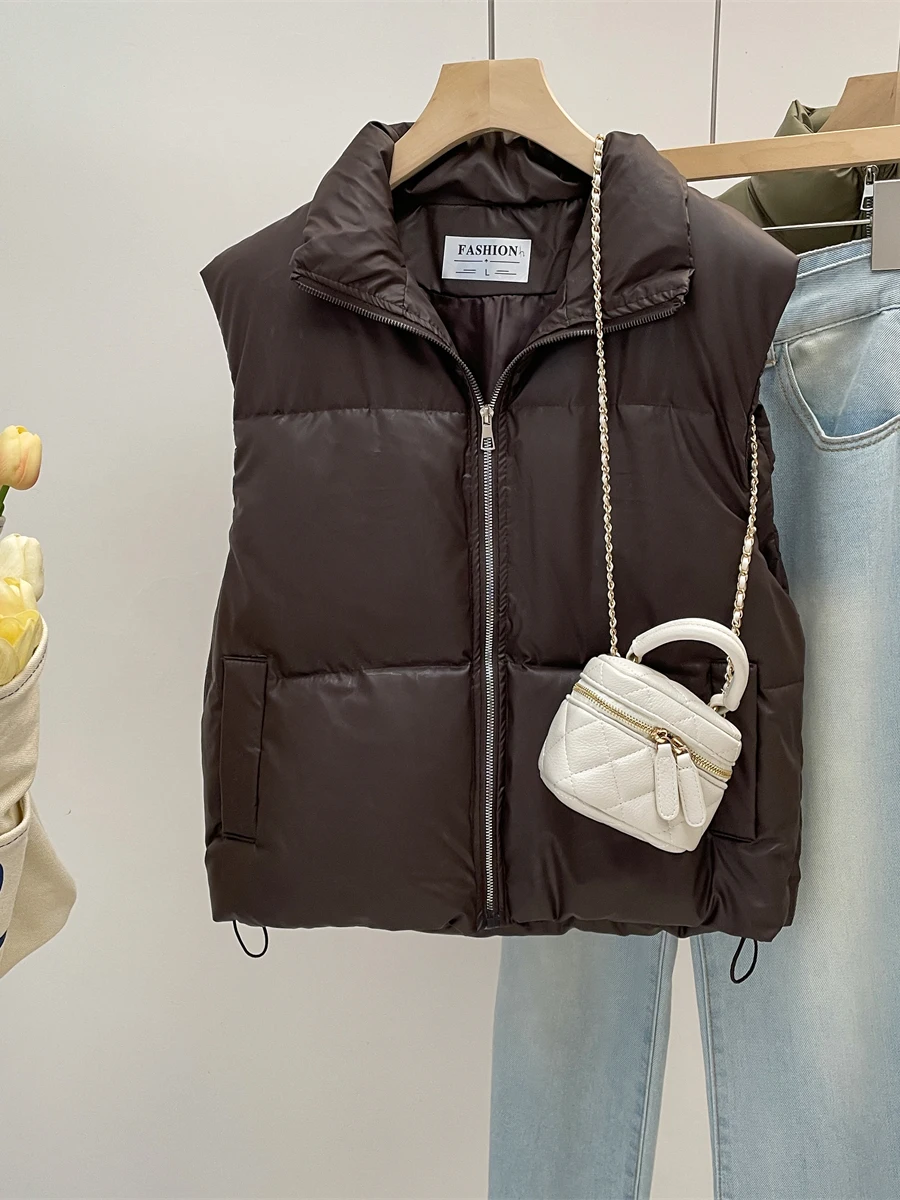 Faionable الخريف الشتاء التخسيس PC جلد أسفل القطن سترة المرأة تنوعا Sli ular الاتجاه على الانترنت #4