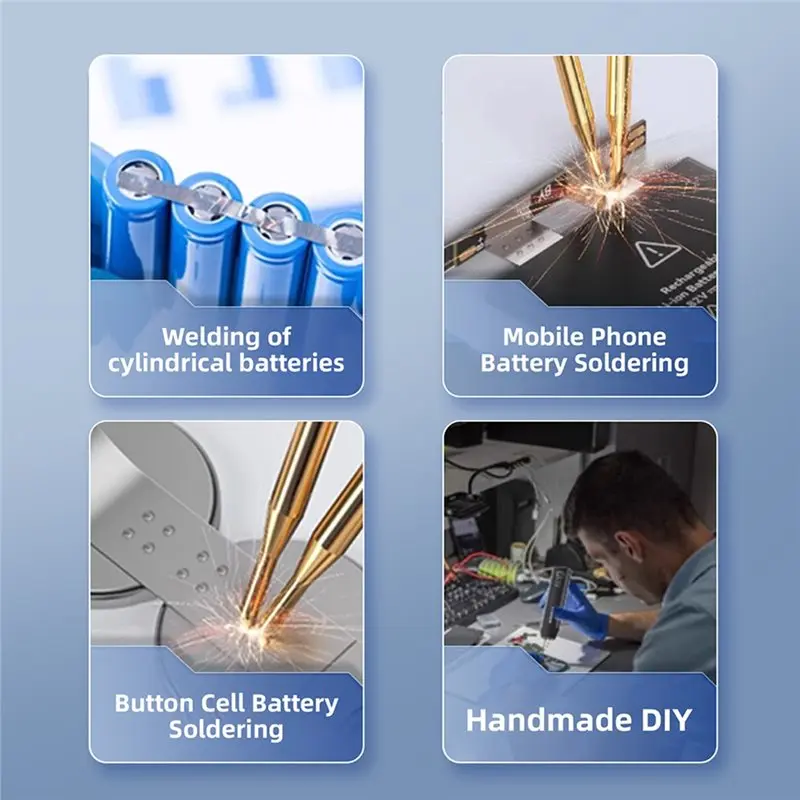 ABVG-LED Adjustable Handheld Spot Welder 12 Power Level Mini Spot Welding Machine For 18650 Battery DIY Phone Repair