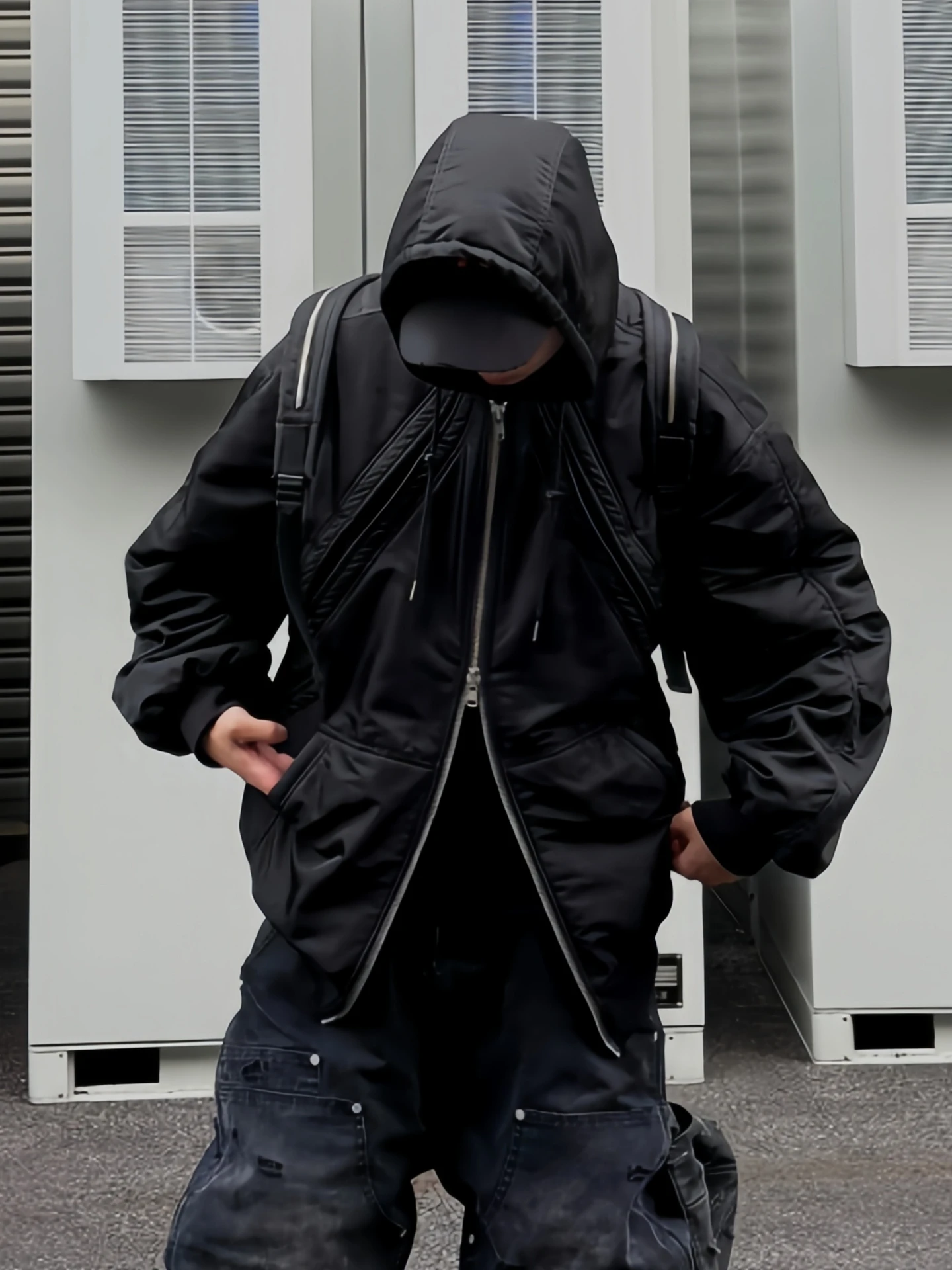 American Vibe Nylon Hooded Jacket Flight Coat Unisex Casual Cotton Filled Zipper Closure Long Sleeve Clean Fit Youth 
