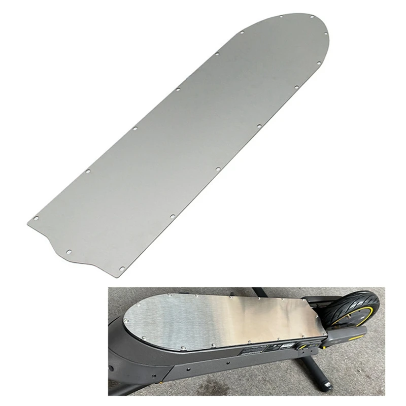 غطاء سفلي للبطارية غير القابل للصدأ للسكوتر الكهربائي ، حماية درع الهيكل ، قطع غيار إصلاح الفضة ، Ninebot Max G2