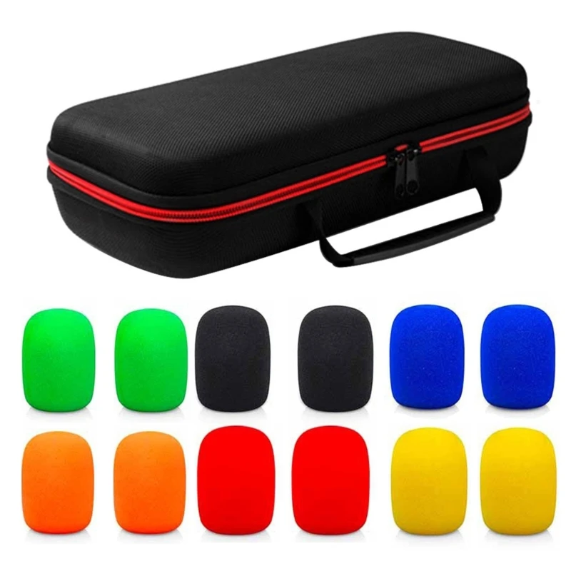 EVA Microphone Case Organiser Bag Sponge Cover for Double Wireless Mics Enjoy Safe Transport and Storage of Accessories