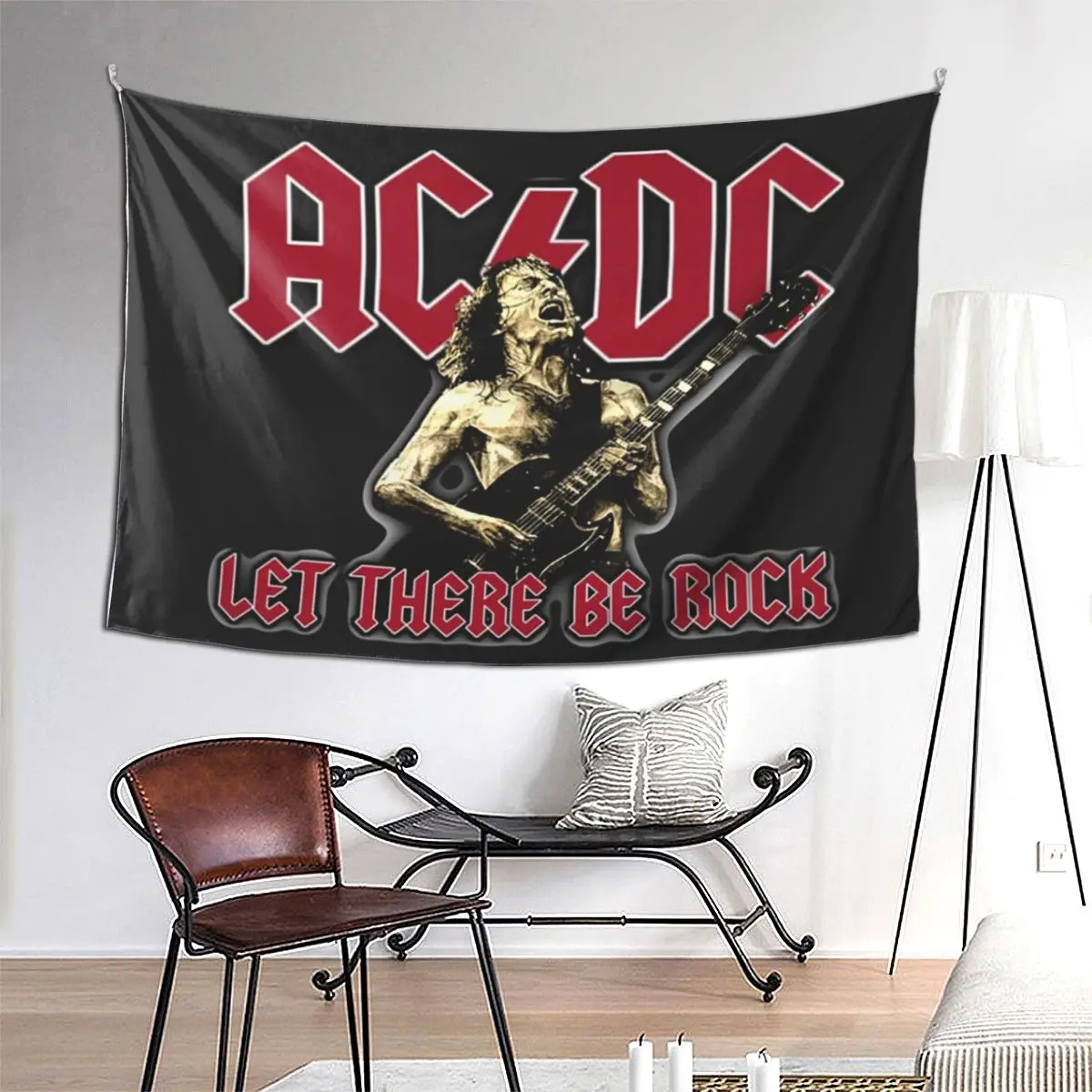 

AC DC Australian Rock Band Formed In Sydney In 1973 Tapestry Art Wall Hanging Aesthetic Home Decoration Tapestries Living Room