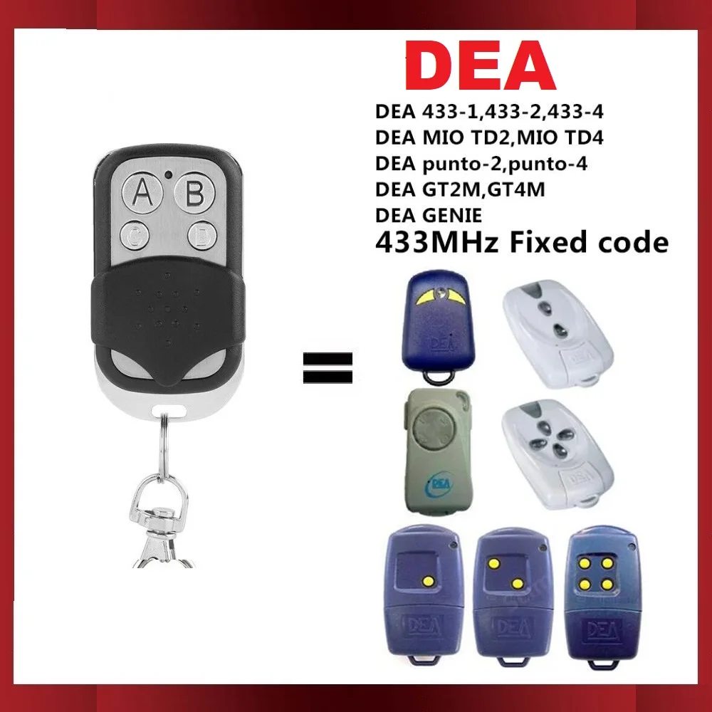 DEA 433-1 433-2 433-4 MIO TD2 MIO TD4 gate control garage door remote control replacement DEA remote garage fixed code 433.92MHz