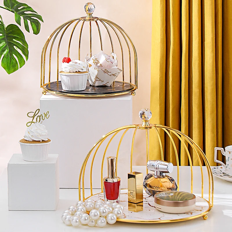 

European cake stand display stand ornament creative bird cage small fresh dessert table table tray afternoon tea snack plate