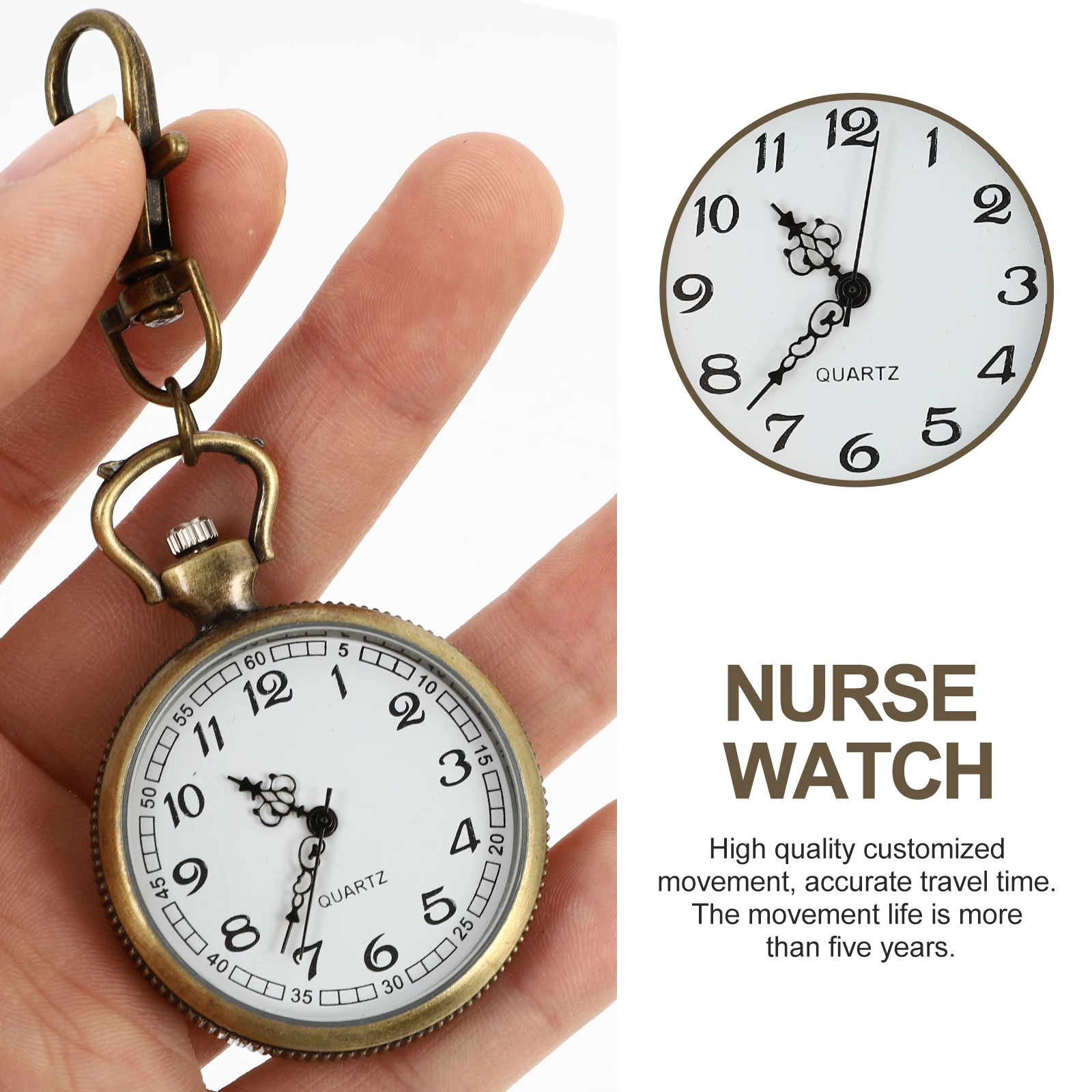 

1pc Nurse Fob Watch Portable Medical Pocket Watch Lightweight Fashion Quartz Timepiece For Women Nurses Doctors Decoration