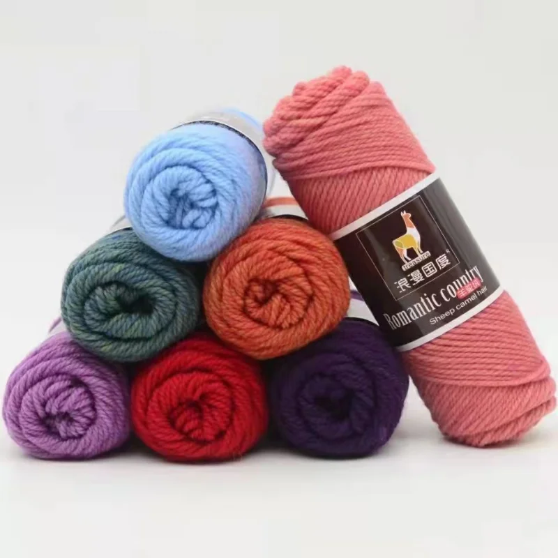 100g Camel Alpaca przędzy grube DIY Knitting Chunky sweter z wełny ręcznie dzianiny wielkogabarytowe ręcznie hurtownia lot 4ply jakości sprzedaż