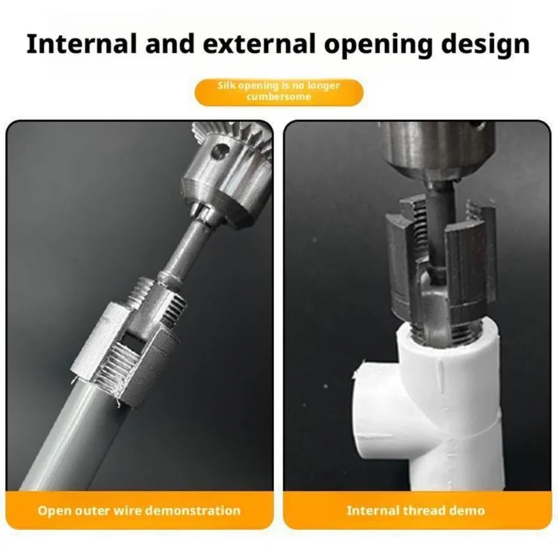ABFI Kit de enhebrado de tuberías de PVC 2 en 1 con adaptadores de 1/2" y 3/4" (1/2"+3/4")