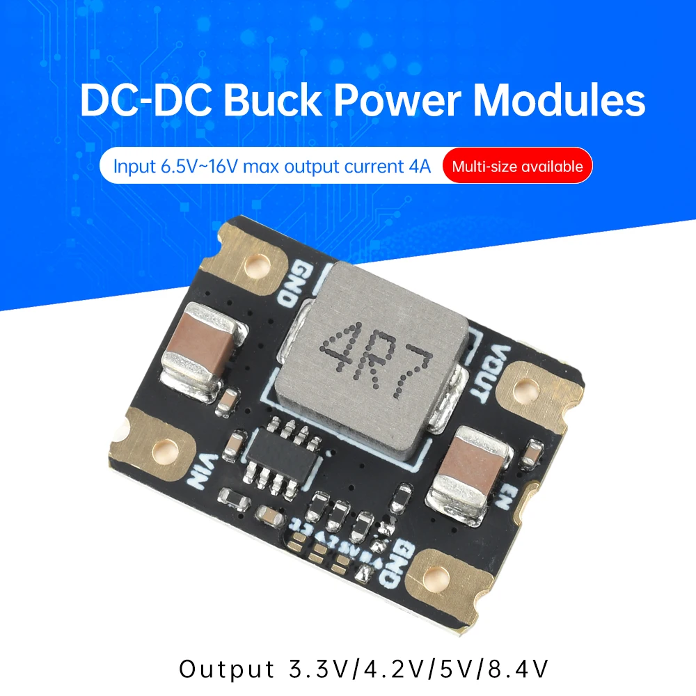 4A Mini DC-DC Buck Step Down Converter Board 6.5-16V to DC 3.3V/4.2V/5V/8.4V DC DC Voltage Regulator Board Power Buck Module