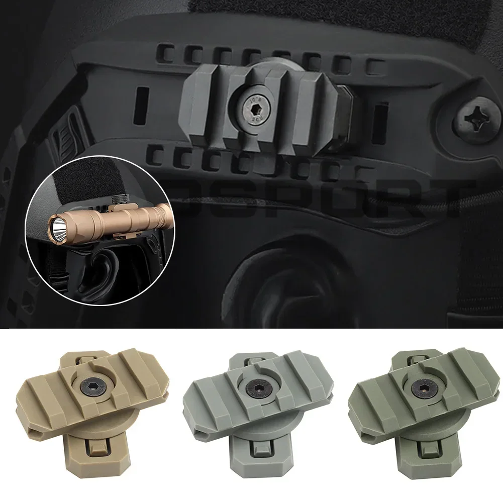 2pcs Tactical Helmet Side Rail Mount Adapter  360 Degree Guide Rotation For Airsoft Fast Helmet Rail Hunting Accessories