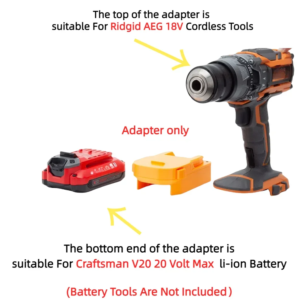 Adapter/Converter for Craftsman V20 20 Volt Max Battery To for Ridgid AEG 18V Power Drill Tools Accessories(No Battery)