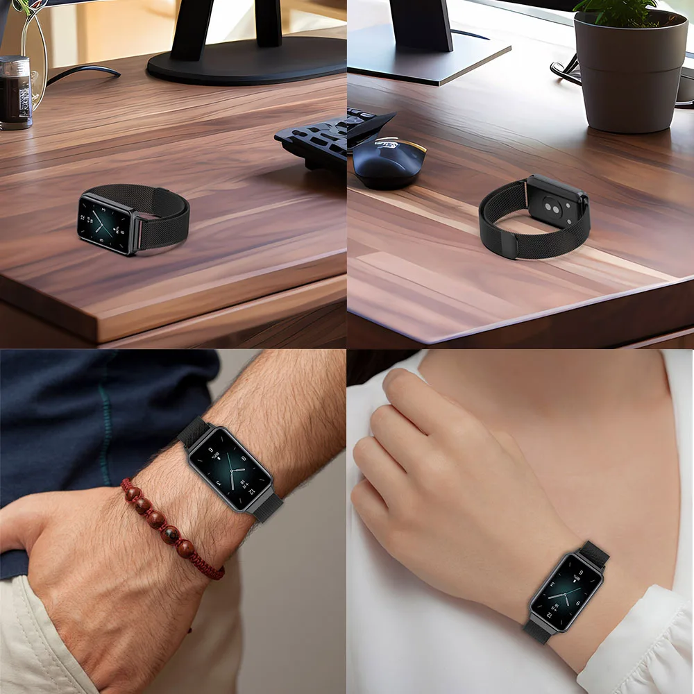 استبدال سوار ساعة حلقي ميلاني ، حزام معدني لسوار ذكي من الفولاذ المقاوم للصدأ ، سوار ذكي ، ملحقات كوريا