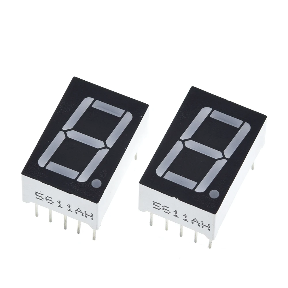 TZT 10pcs 0.56 inch 1bit Common Cathode Digital Tube Red LED Digit Display 7 Segment 0.5inch 0.5 0.56 inch 0.56'' 0.56in