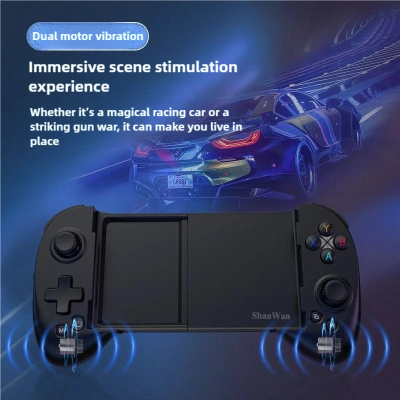 لوحة ألعاب جديدة قابلة للتمدد من Shanwan لوحدة تحكم ألعاب بلوتوث Steam/PC/Android/IOS مع عصا تحكم القاعة/4 مفاتيح خلفية/3 أوضاع للسرعة
