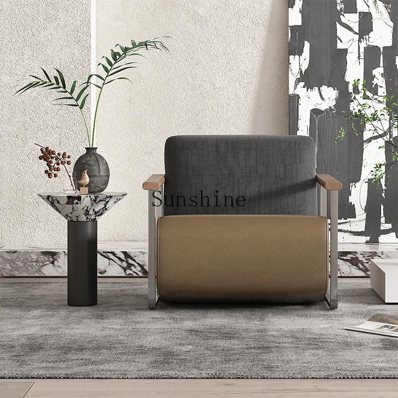 Light luxury single sofa simple modern fabric leisure chair hotel model room club reception