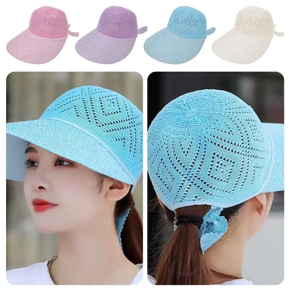 

1Pcs Durable Breathable Women Hat Polyester Adjustable Summer Sun Hat Large Brim Casual Mesh Cap Outdoor