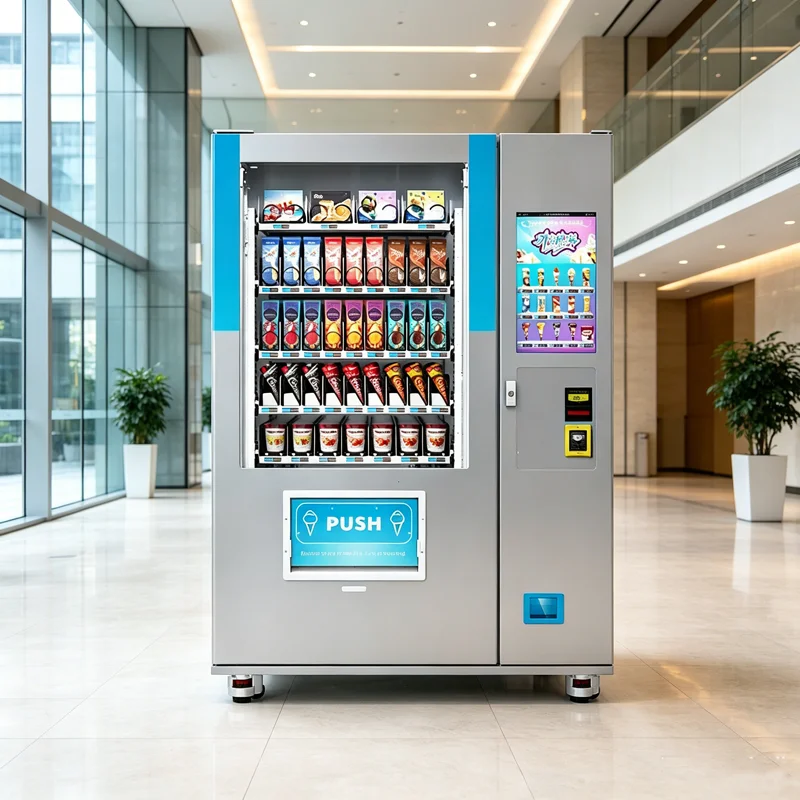 Ice Cream Cone Vending Machine Automatic Soft Ice Cream Vending Machine Outdoor Popsicles Vending Machine for Bussiness Custom