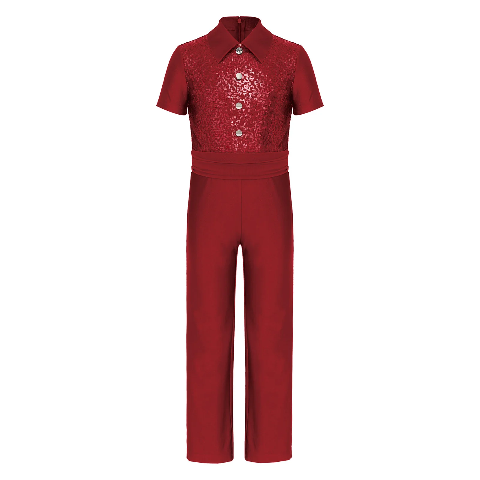 Boys Latin Modern Dance Shirt Bodysuit Leotard Kids Salsa Tango Ballroom Lapel Romper Tops Children Figure Skating Jumpsuits