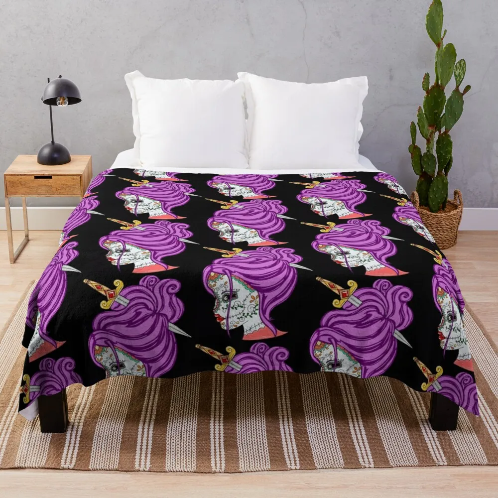 Sugar Skull Dagger Throw Blanket Picnic Decoratives Blankets Sofas Of Decoration Blankets