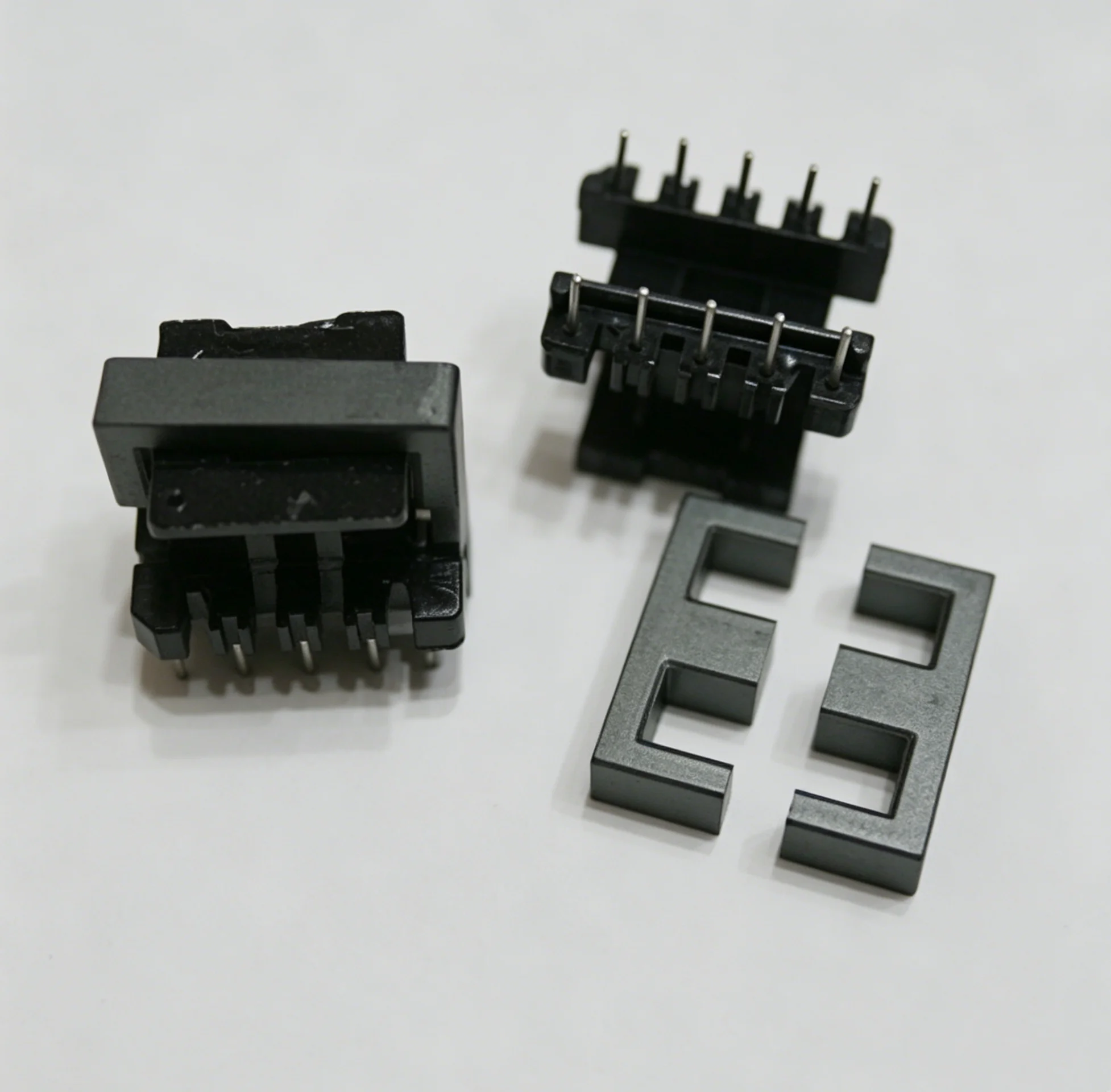 1Set Inductor (5+5) 10 Pin Coil Former Robbin EE25 Ferrite Core Bobbin Black Transformer Vertical Type