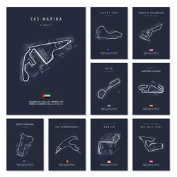 Race Track Wall Art Prints Canvas Posters Circuit Decorative Paintings for Home Decor Art and Crafts Sports Hobbies