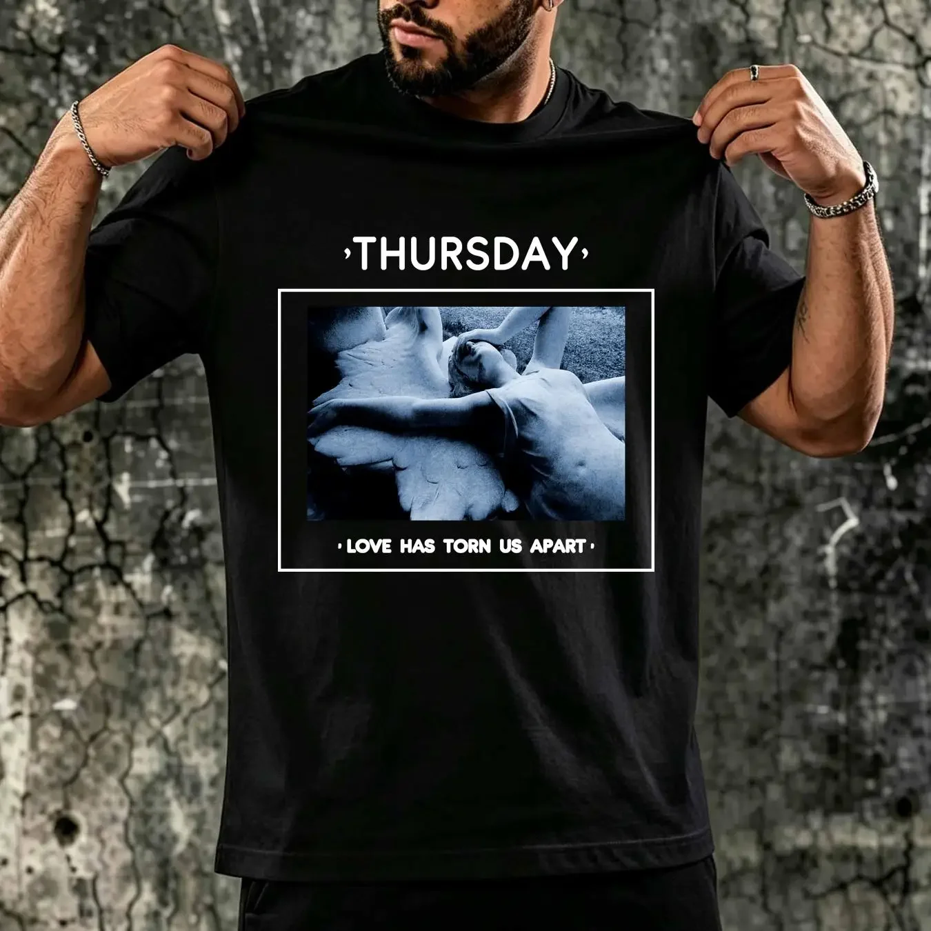 washed T Shirt Thursday band Love has torn us apart unisex TE6386 vintage Washed Versatile Soft fashion designer clothes